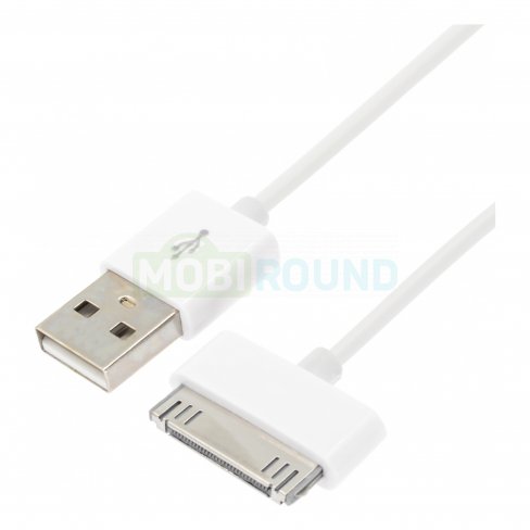 Дата-кабель USB-30-pin, 1 м (белый)