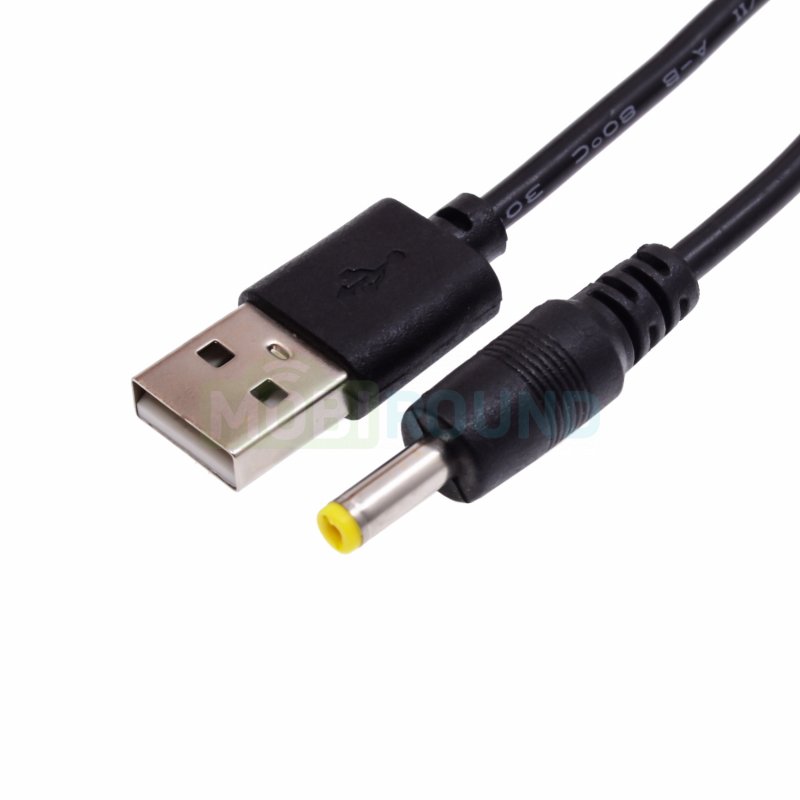 Кабель для зарядки USB-DC (разъем 4.0x1.7) 1 м, черный