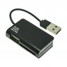 USB-HUB (разветвитель) Ritmix CR-2322 + картридер SD/MicroSD (4 порта), USB 2.0