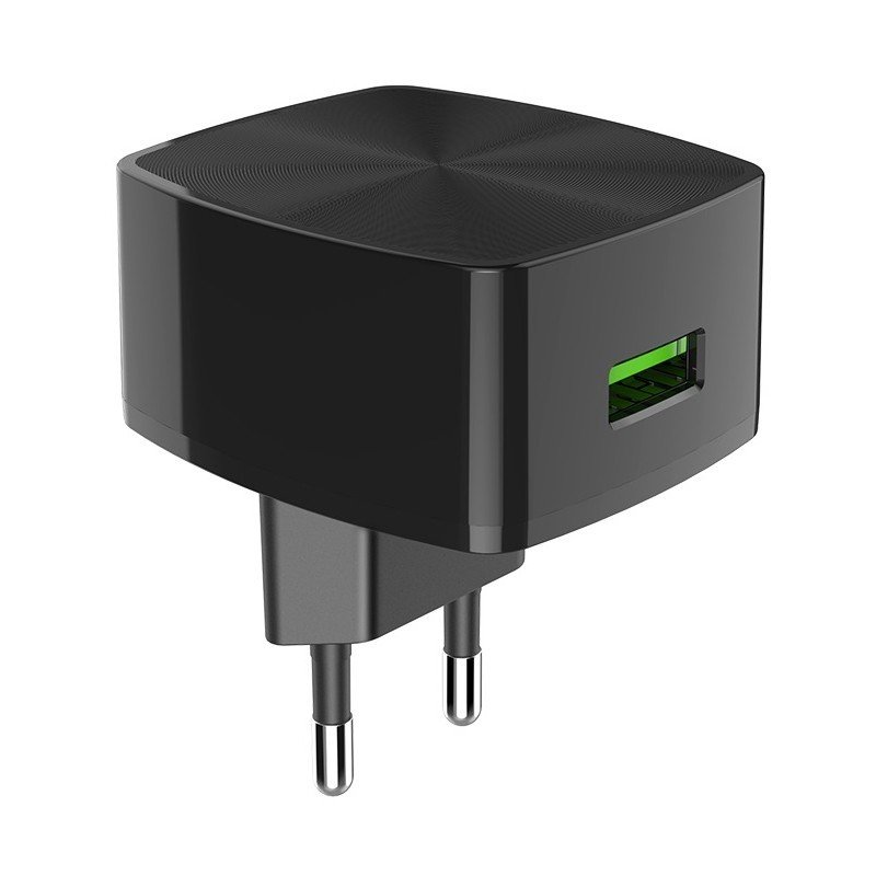Сетевое зарядное устройство (СЗУ) Hoco C70A Cutting-edge QC 3.0 (USB) 18 Вт/3 А, черный