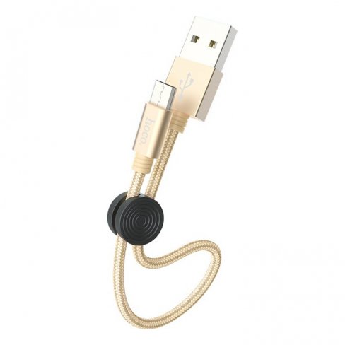 Дата-кабель Hoco X35 Premium USB-MicroUSB (2.4 A), 0.25 м (золото)