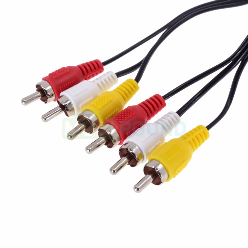 Кабель 3RCA (тюльпан)-3RCA (тюльпан) 1.5 м, черный