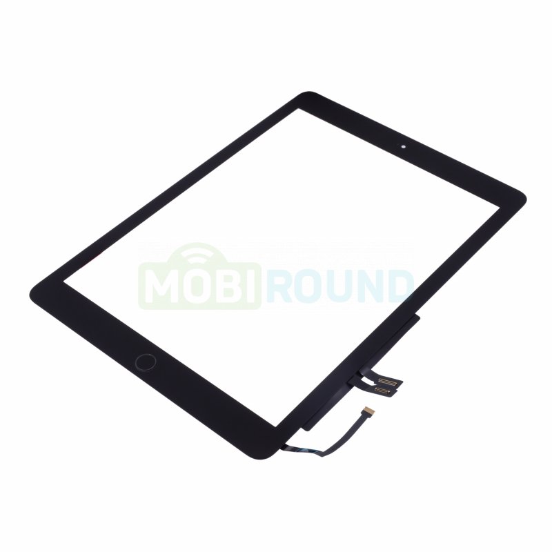 Тачскрин для Apple iPad 6 9.7 (2018) + кнопка Home, черный, Кнопка: черный