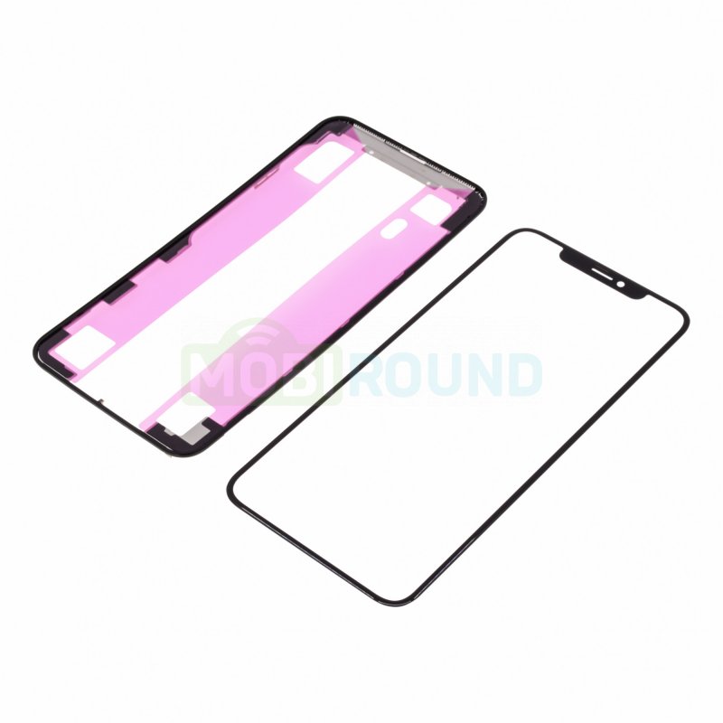 Стекло модуля + рамка для Apple iPhone 11 Pro Max, черный, AAA