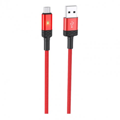 Дата-кабель Borofone BU30 USB-MicroUSB (2.4 А), 1 м (красный)