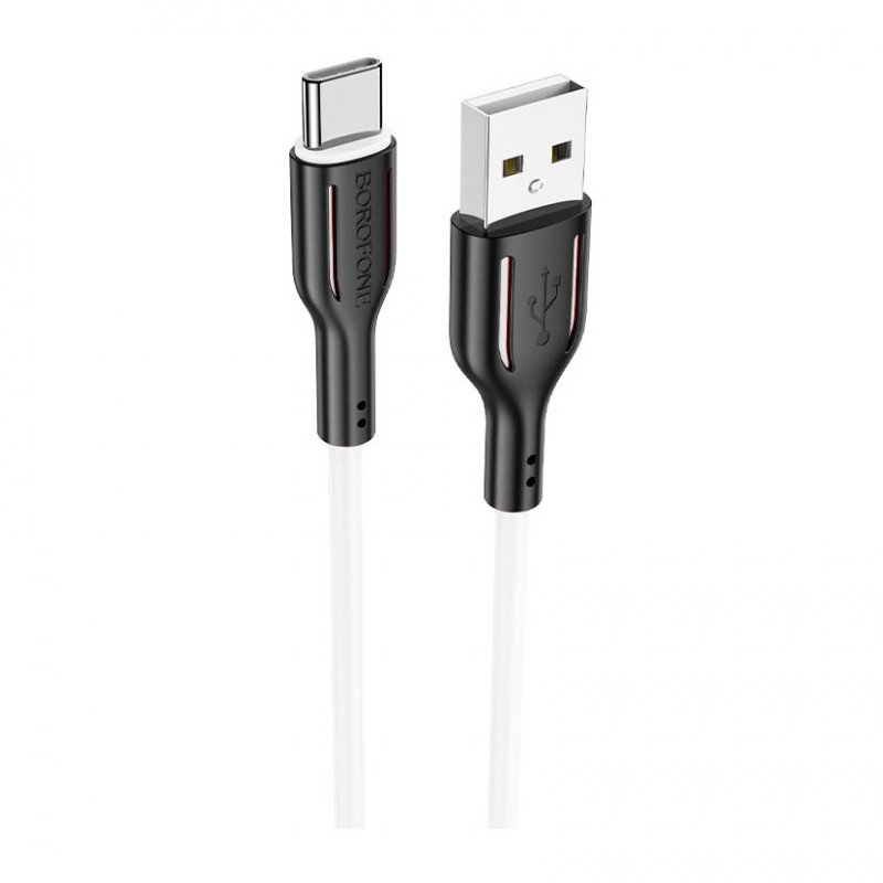 Дата-кабель Borofone BX63 USB-Type-C, 1 м, черный с белым