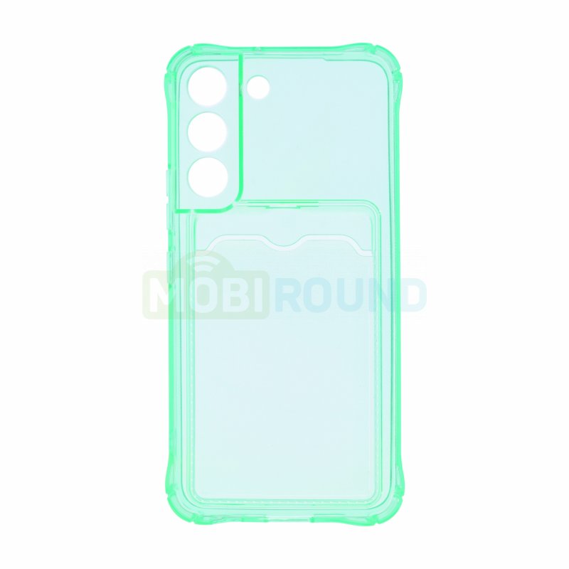 Силиконовый чехол противоударный для Samsung S901 Galaxy S22 (с картхолдером) зеленый