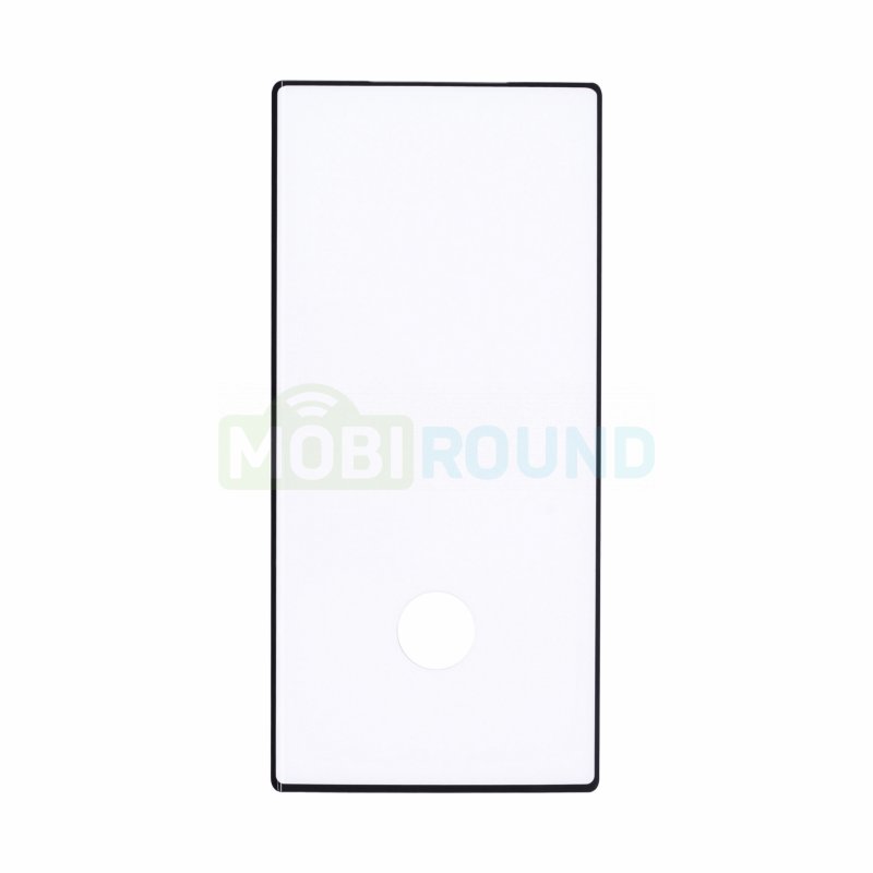 Противоударное стекло 3D для Samsung N985 Galaxy Note 20 Ultra 4G (полное покрытие / полный клей) (c вырезом для работы отпечатка пальца) черный