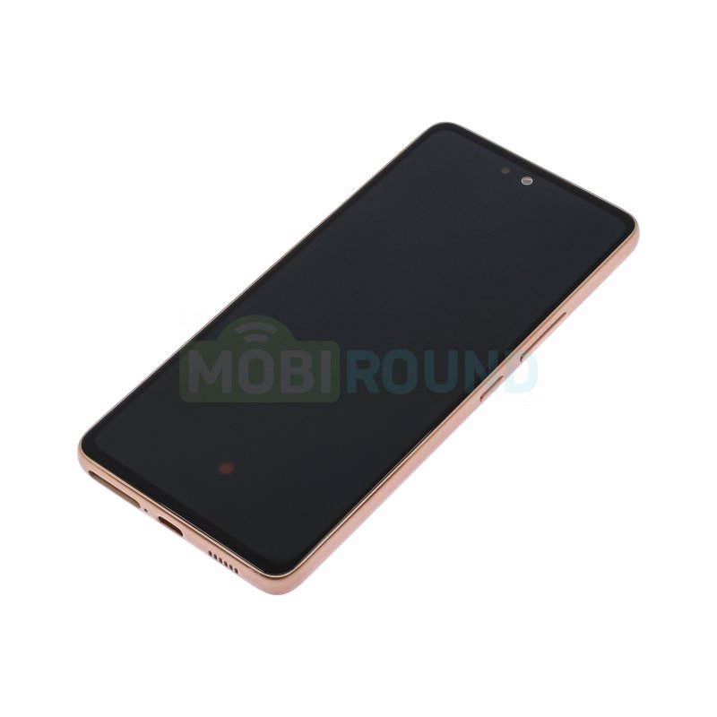 Дисплей для Samsung A536 Galaxy A53 5G (в сборе с тачскрином) в рамке, оранжевый, 100%