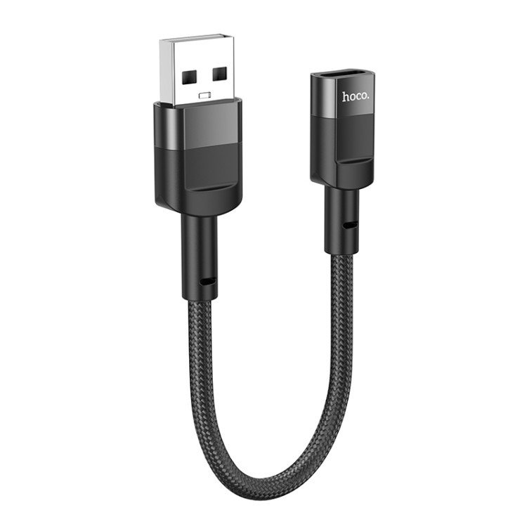 Переходник (адаптер) Hoco U107 USB-Type-C, 0.1 м, черный