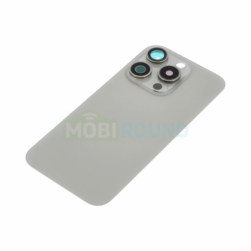 Задняя крышка для Apple iPhone 15 Pro (в сборе со стеклом камеры) серый, AAA