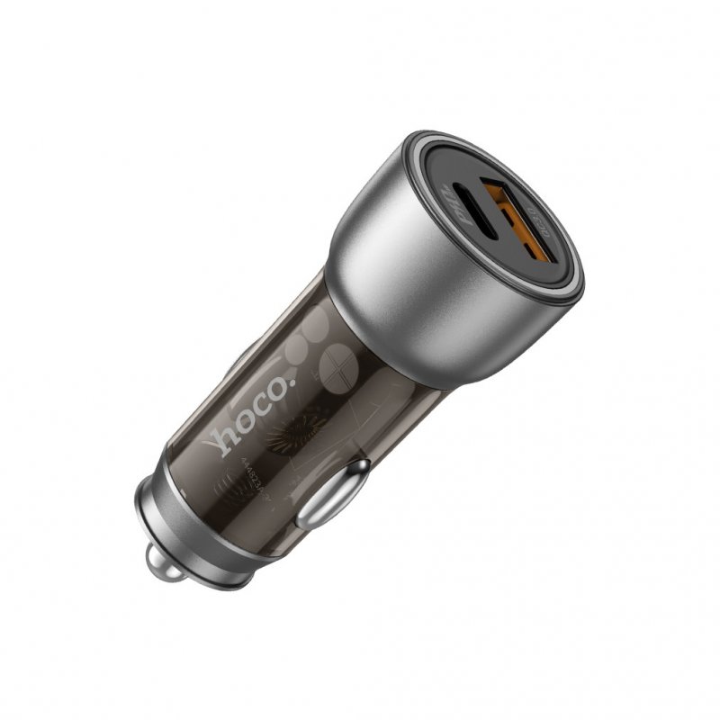 Автомобильное зарядное устройство (АЗУ) Hoco NZ8 QC 3.0 (USB/Type-C PD) 3 А, коричневый