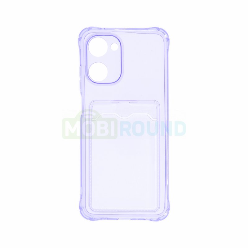 Силиконовый чехол противоударный для Realme C11 (2021) (с картхолдером) сиреневый