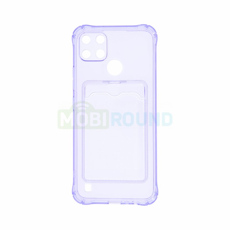 Силиконовый чехол противоударный для Realme C21Y / C25Y (с картхолдером) сиреневый