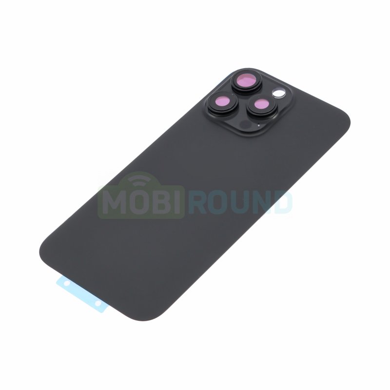 Задняя крышка для Apple iPhone 16 Pro Max (в сборе со стеклом камеры) черный, AAA