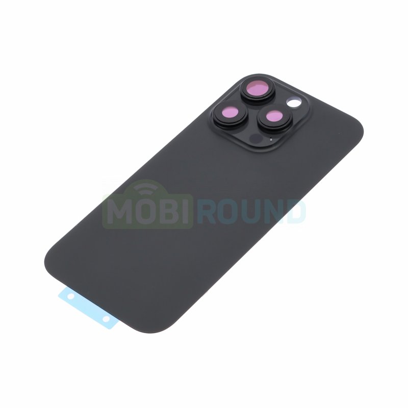 Задняя крышка для Apple iPhone 16 Pro (в сборе со стеклом камеры) черный, AAA