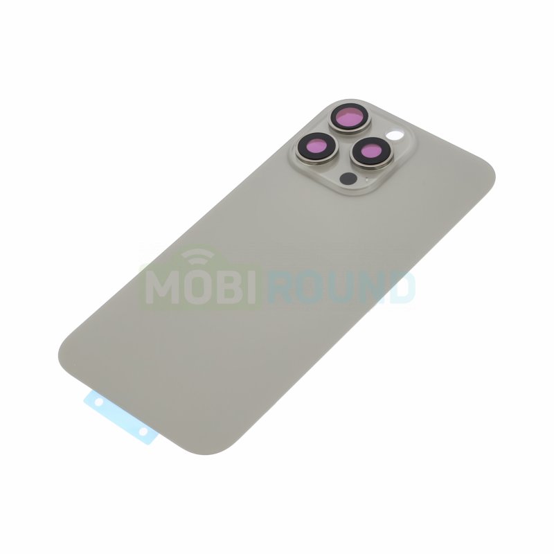 Задняя крышка для Apple iPhone 16 Pro Max (в сборе со стеклом камеры) серый, AAA