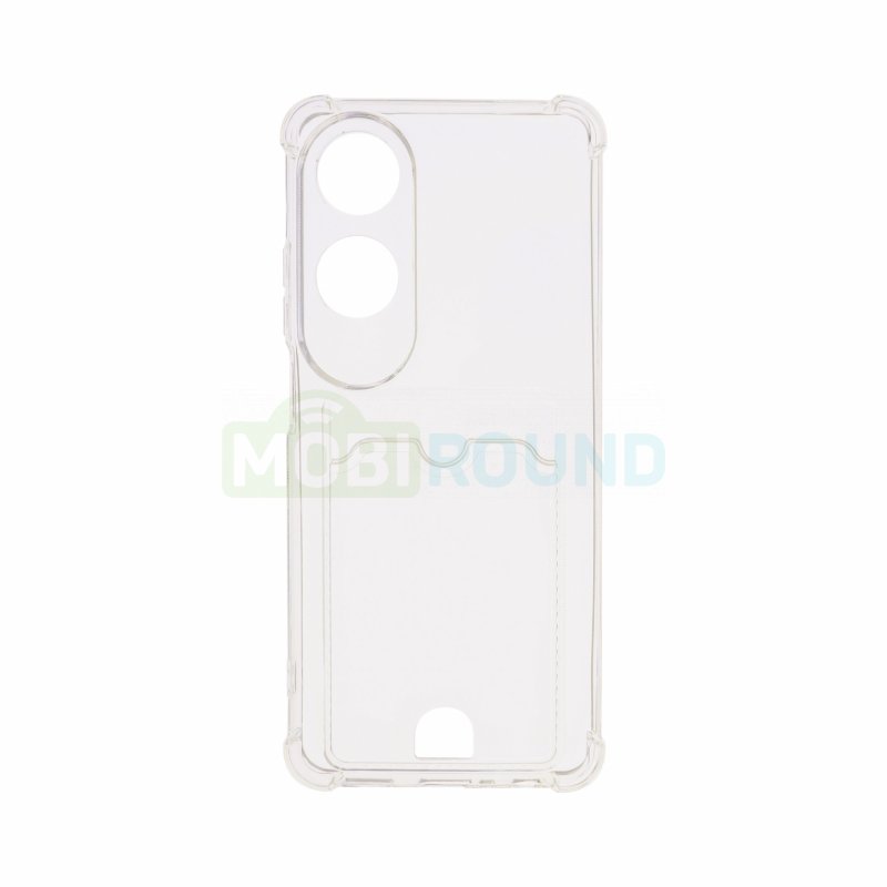 Силиконовый чехол противоударный для OPPO A60 4G (с картхолдером) прозрачный