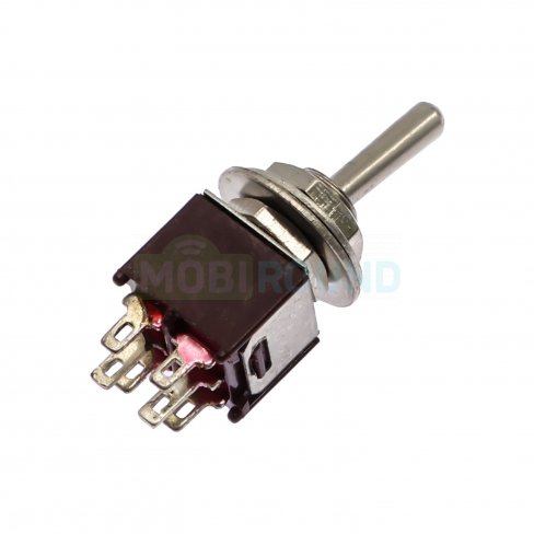 Тумблер на панель ON-ON DPDT 250 В/1.5 А (5 мм) (DAIER SMTS-202-2A1)
