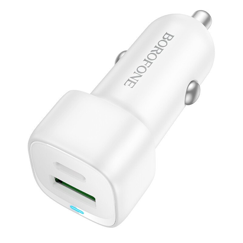 Автомобильное зарядное устройство (АЗУ) Borofone BZ34B QC3.0 (USB/Type-C) 3 А, белый