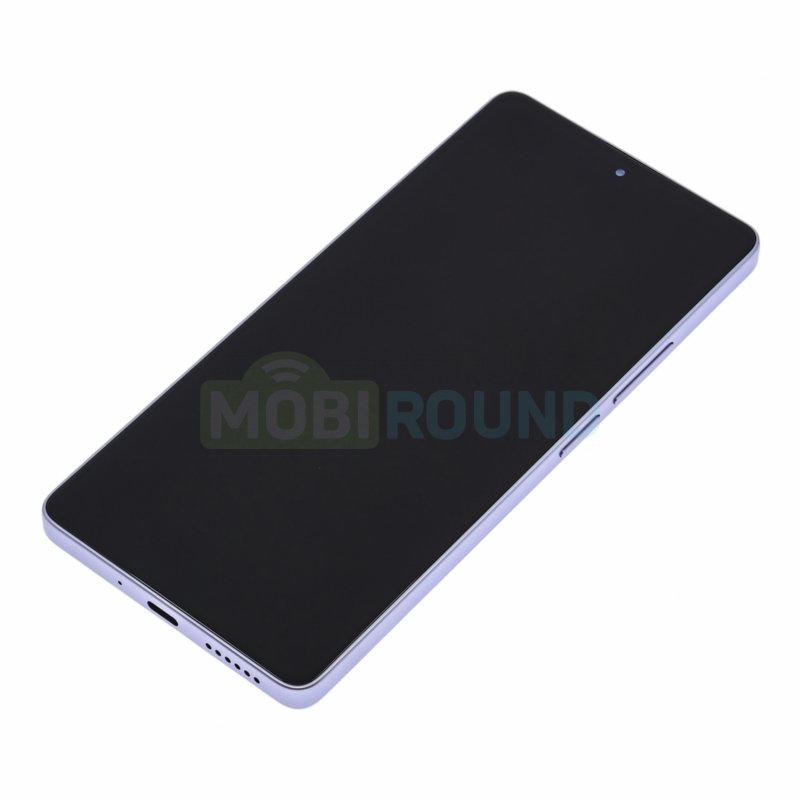 Дисплей для Xiaomi Redmi Note 14s 5G (в сборе с тачскрином) в рамке, фиолетовый, 100%