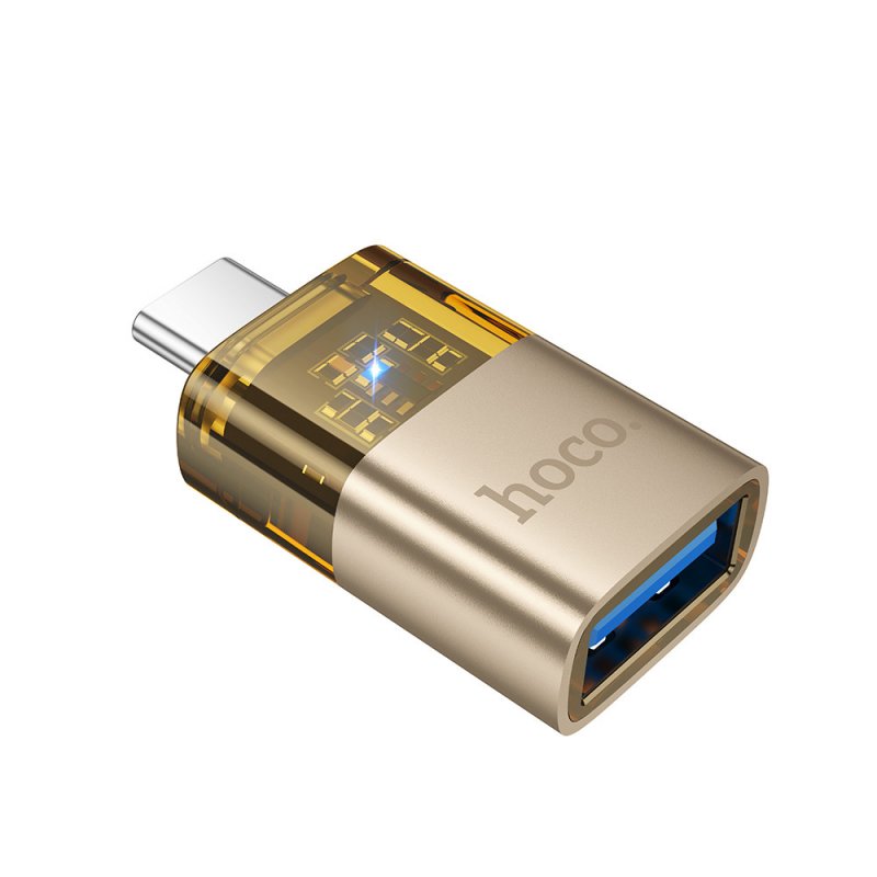 Переходник (адаптер) Hoco UA36B Type-C-USB, золото