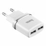 Сетевое зарядное устройство (СЗУ) Hoco C12 (2 USB) + кабель Lightning, 2.4 А