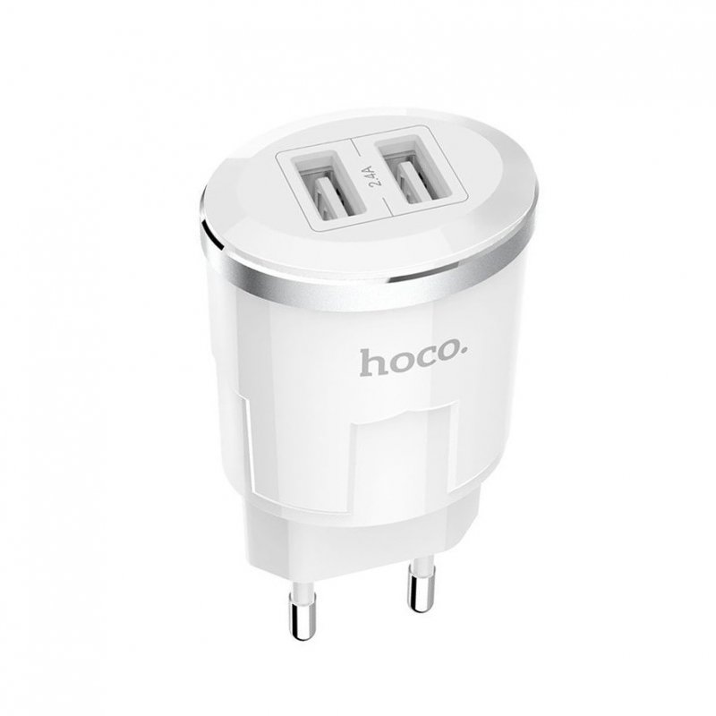 Сетевое зарядное устройство (СЗУ) Hoco C38A (2 USB) 18 Вт/2.4 А, белый