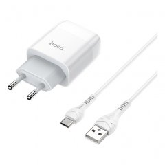 Сетевое зарядное устройство (СЗУ) Hoco C73A (2 USB) + кабель Type-C, 2.4 А