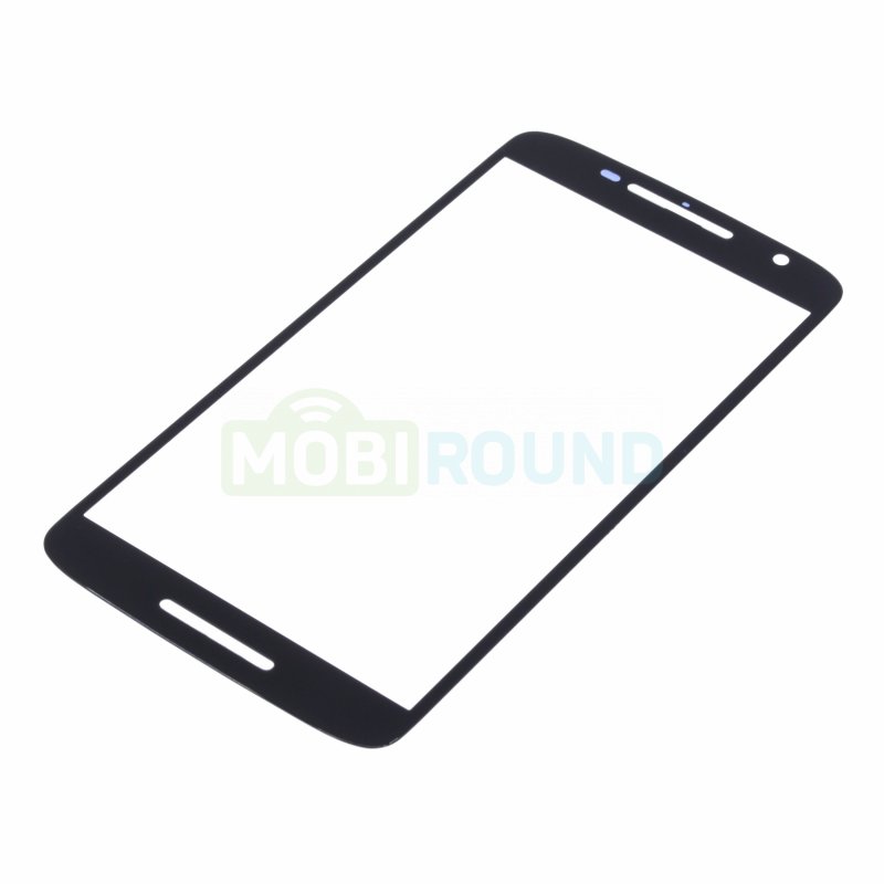 Стекло модуля для Motorola Moto X Play, черный, AA