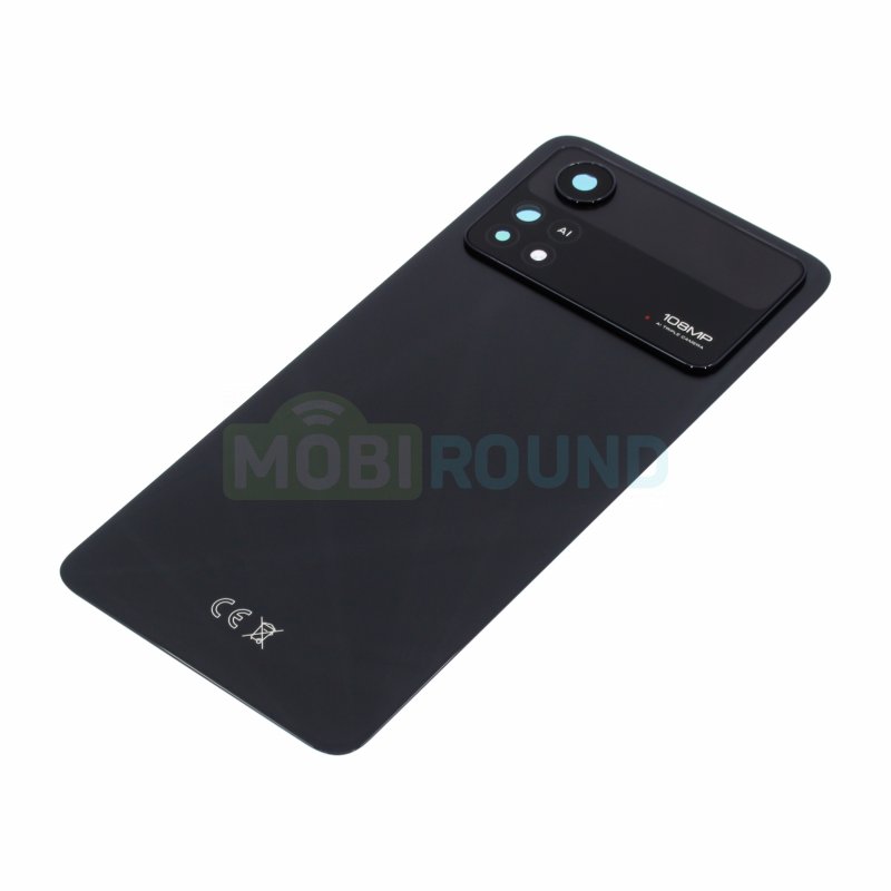Задняя крышка для POCO X4 Pro, черный, AAA