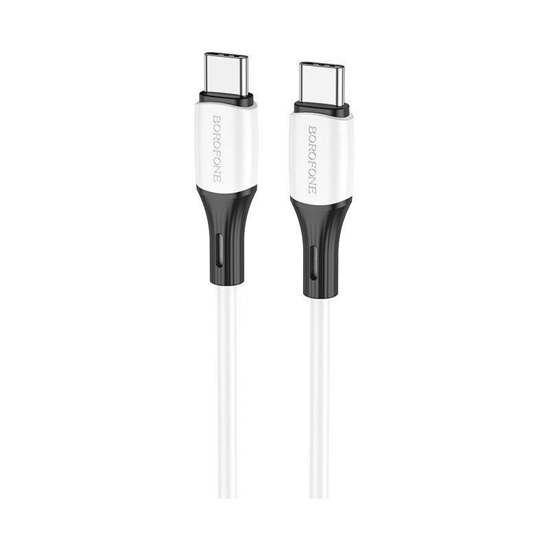 Дата-кабель Borofone BX79 Silicone Type-C-Type-C, 1 м, белый