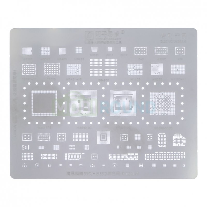 Трафарет UBGA 990 / HI3690 / HI6363 и др. (U-HIS4)