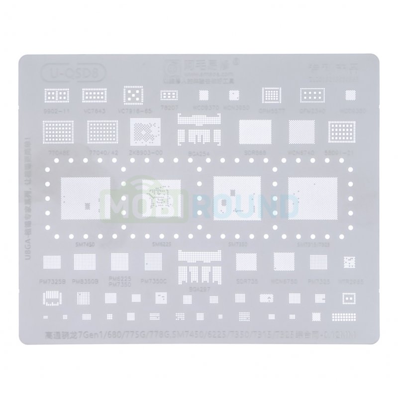 Трафарет UBGA 680 / 775G / 778G и др. (U-QSD8)
