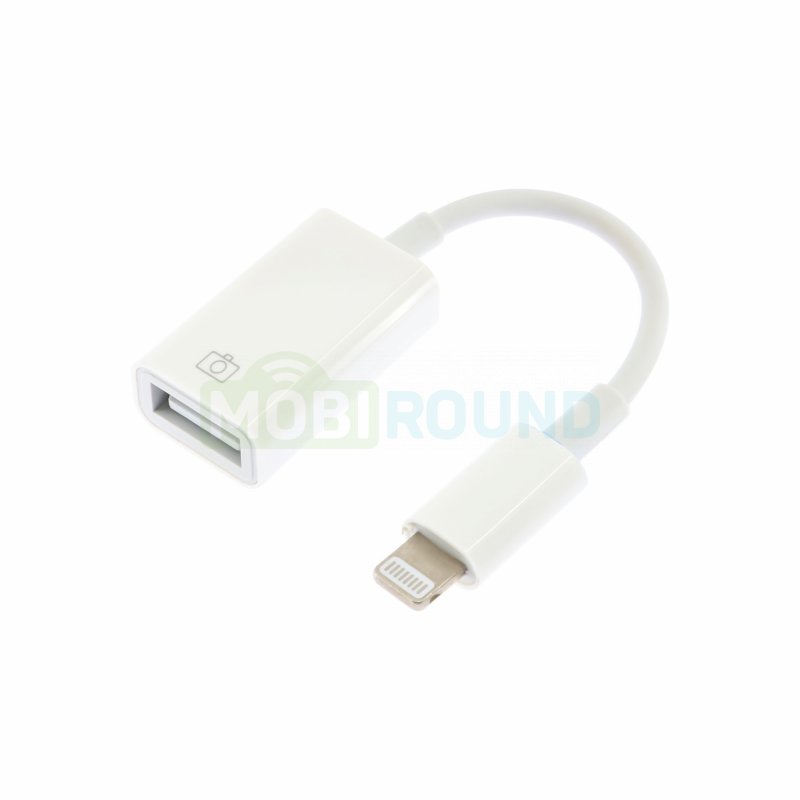 Кабель OTG USB-Lightning, 0.1 м, белый