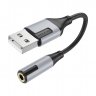 Аудио-переходник (адаптер) Borofone BV19 USB-3.5 мм, 0.15 м