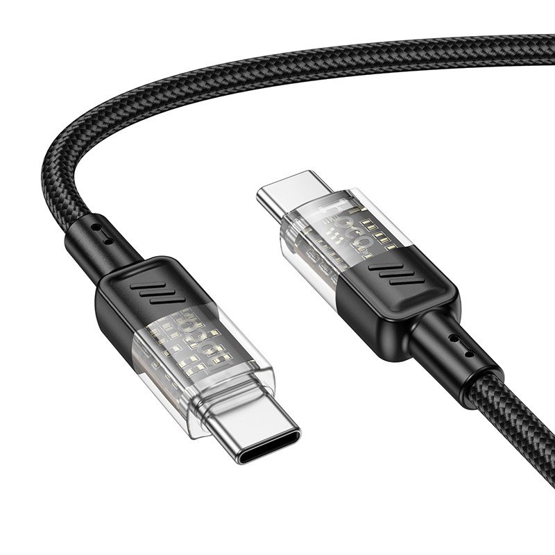 Дата-кабель Hoco U129 Type-C-Type-C (60 Вт) 1.2 м, черный