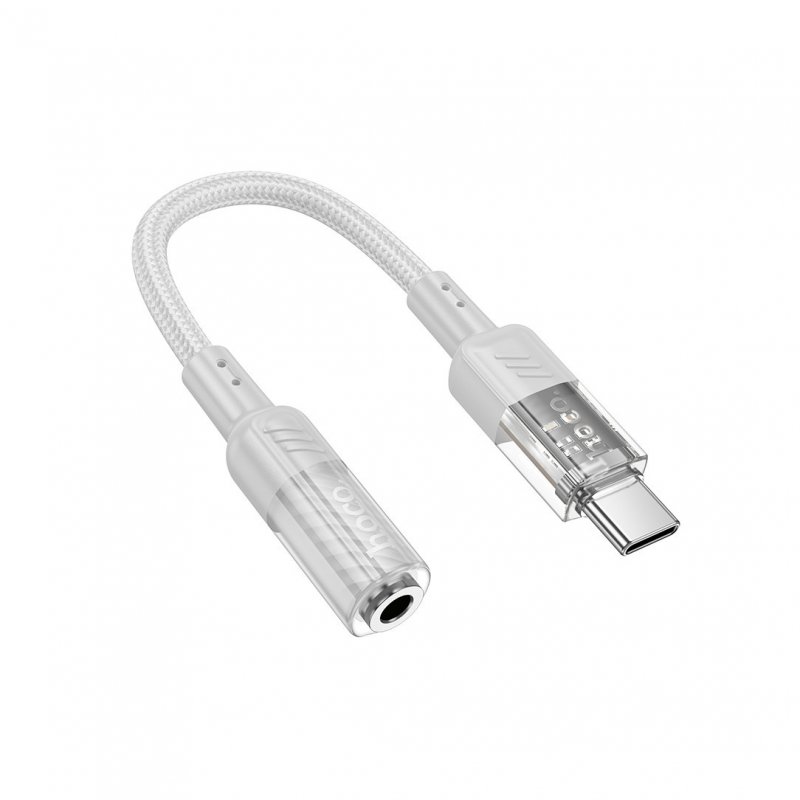 Аудио-переходник (адаптер) Hoco LS37 Type-C-3.5 мм, 0.1 м, серый