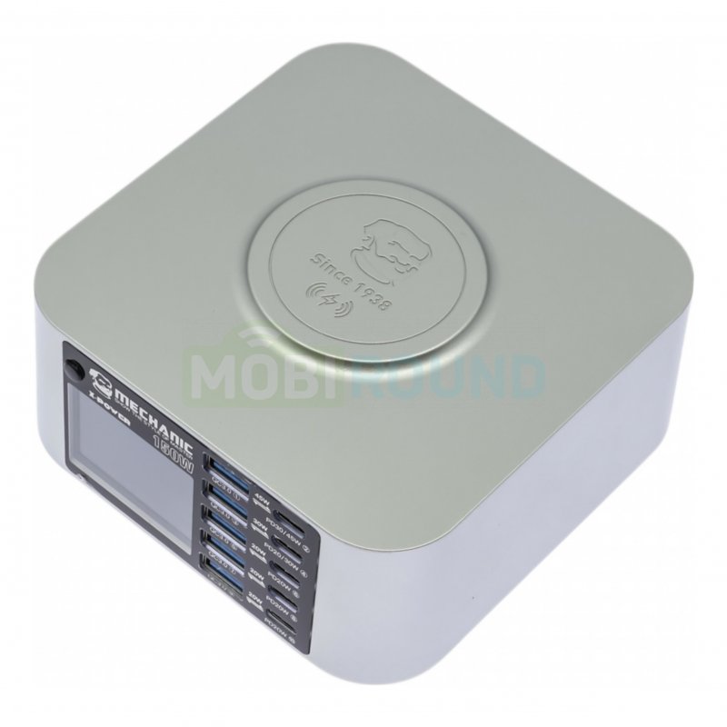 Зарядная станция Mechanic X Power с беспроводной зарядкой QC 3.0 (150 Вт/5 USB/5 Type-C PD)