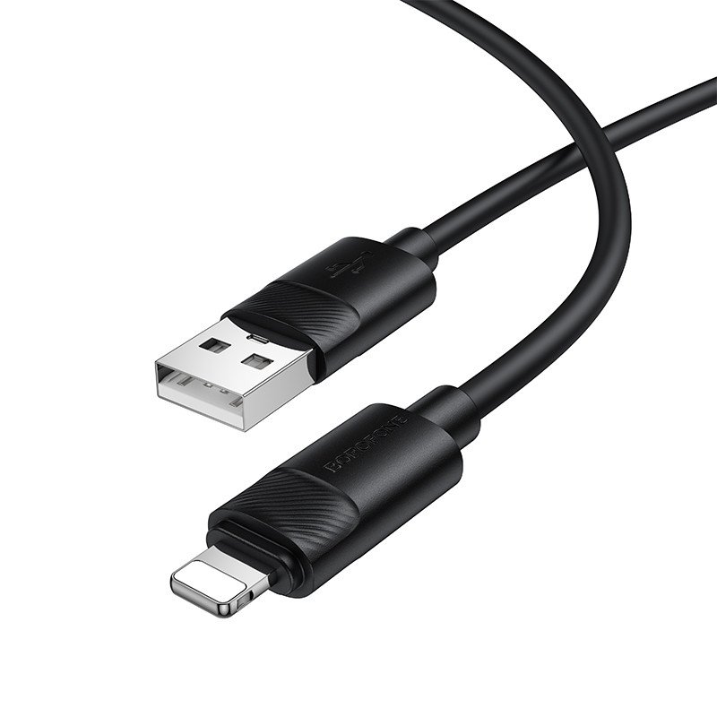 Дата-кабель Borofone BX123 USB-Lightning, 1 м, черный