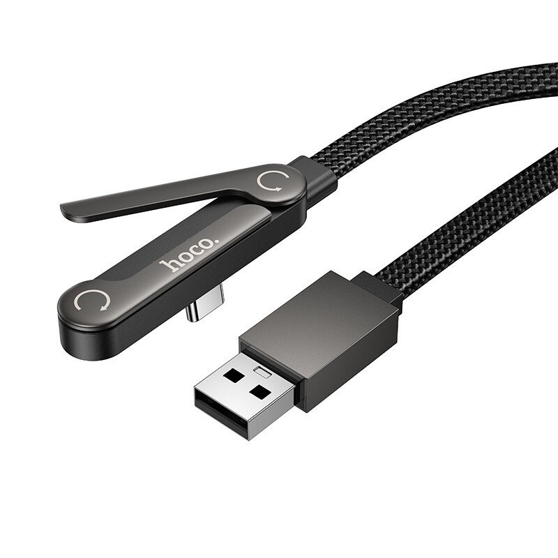 Дата-кабель Hoco U150 USB-Type-C + подставка (36 Вт) 1.2 м, черный