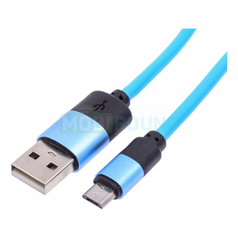 Дата-кабель USB-MicroUSB, 1 м (голубой)