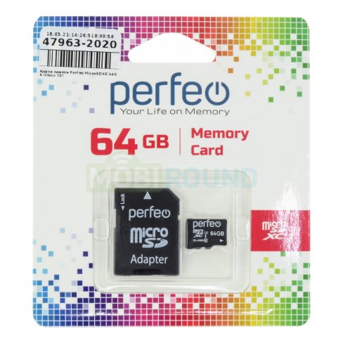 Карта памяти Perfeo MicroSDXC 64Gb (class 10)