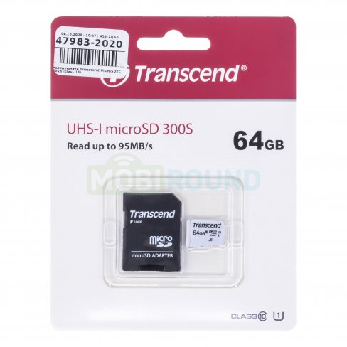 Карта памяти Transcend MicroSDXC 64Gb (class 10)