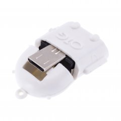 OTG-адаптер Walker USB-MicroUSB (белый)