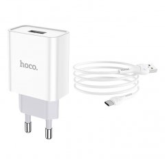 Сетевое зарядное устройство (СЗУ) Hoco C81A (USB) + кабель Type-C, 2.1 А
