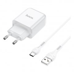 Сетевое зарядное устройство (СЗУ) Hoco N2 Vigour (USB) + кабель Type-C, 2 А