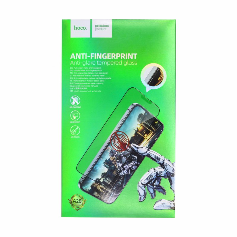 Противоударное стекло 2D Hoco A28 для Apple iPhone 12 / iPhone 12 Pro (полное покрытие / антибликовое) черный, матовое
