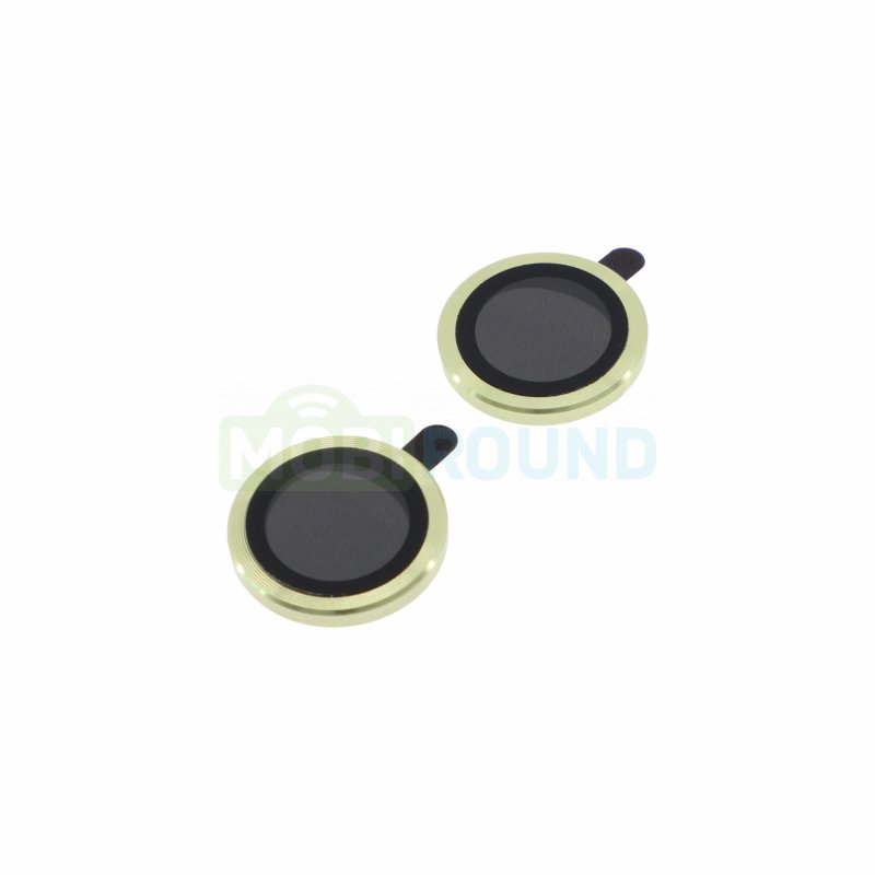Противоударное стекло для Apple iPhone 15 / iPhone 15 Plus (комплект 2 шт.) (на объектив задней камеры) желтый
