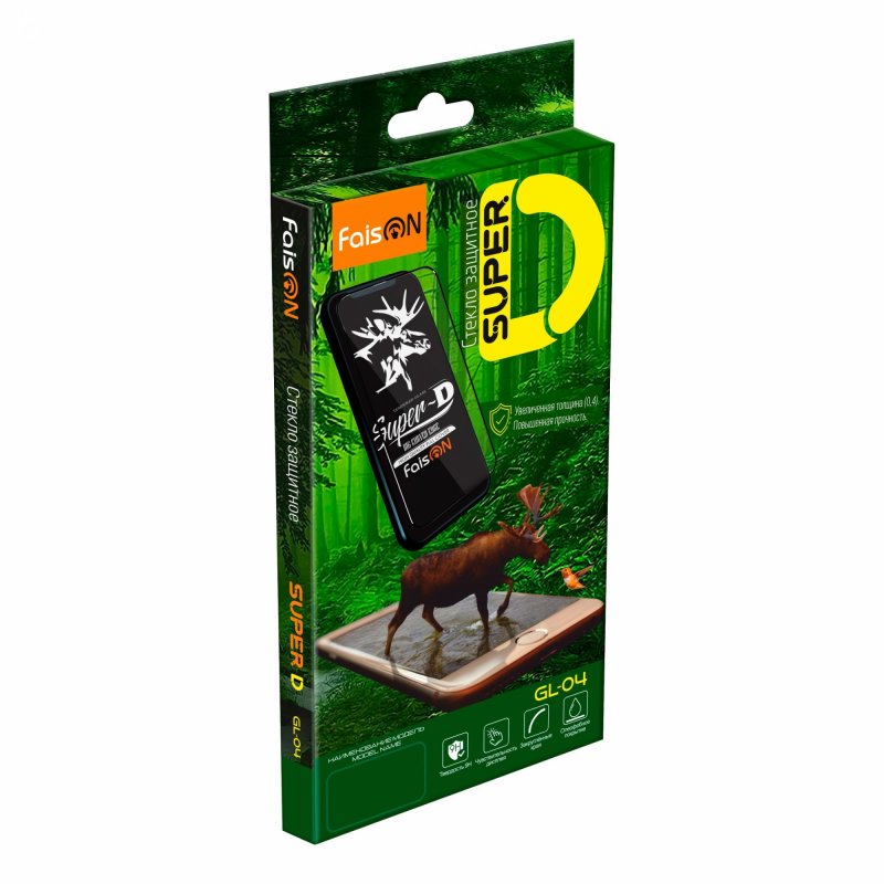 Противоударное стекло 2D FaisON GL-04 Super-D для Apple iPhone 15 Pro Max (полное покрытие / сверхпрочное) черный